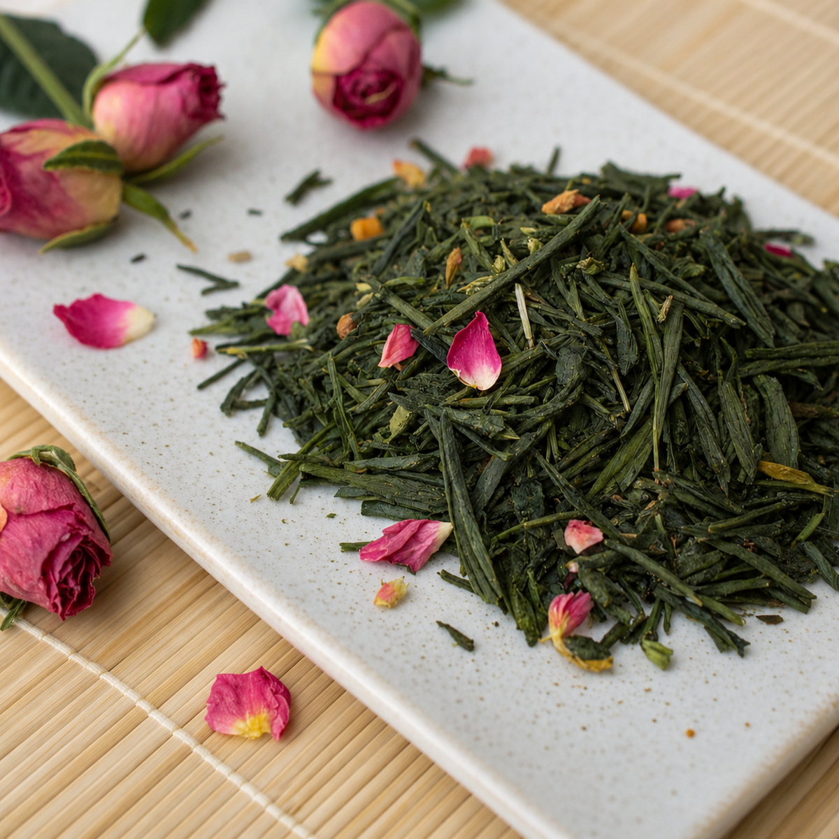 Japanese Sencha Green Tea with Rose